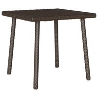 Havesofabord 40x40x37 cm firkantet polyrattan brun