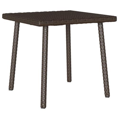 Havesofabord 40x40x37 cm firkantet polyrattan brun