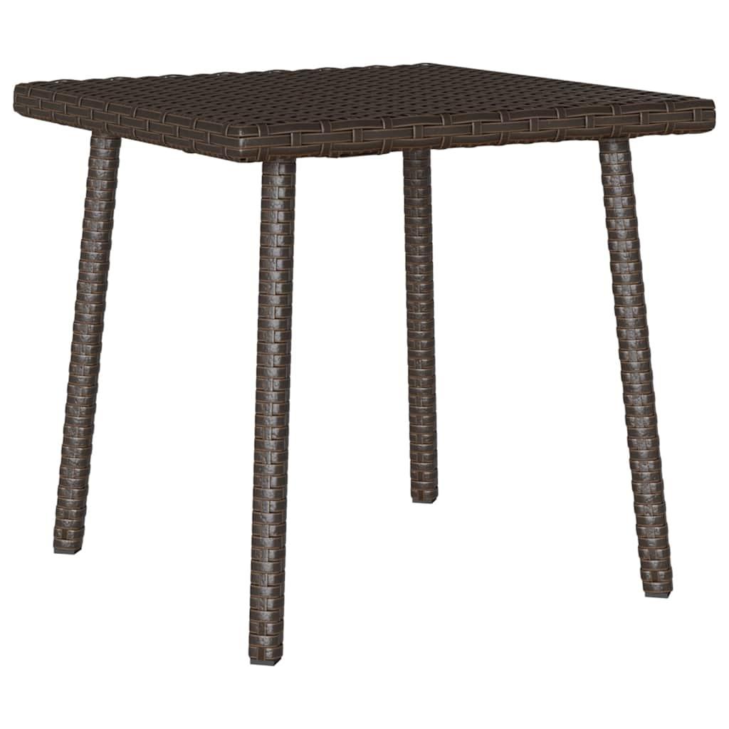 Havesofabord 40x40x37 cm firkantet polyrattan brun