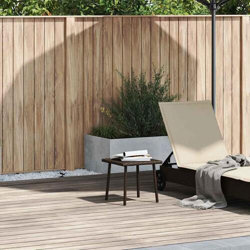 Havesofabord 40x40x37 cm firkantet polyrattan brun