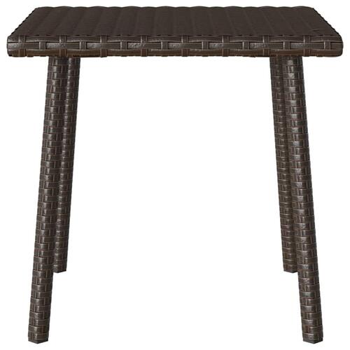 Havesofabord 40x40x37 cm firkantet polyrattan brun