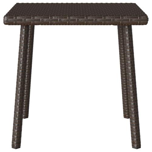 Havesofabord 40x40x37 cm firkantet polyrattan brun