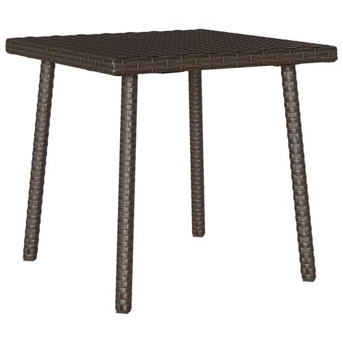 Havesofabord 40x40x37 cm firkantet polyrattan brun
