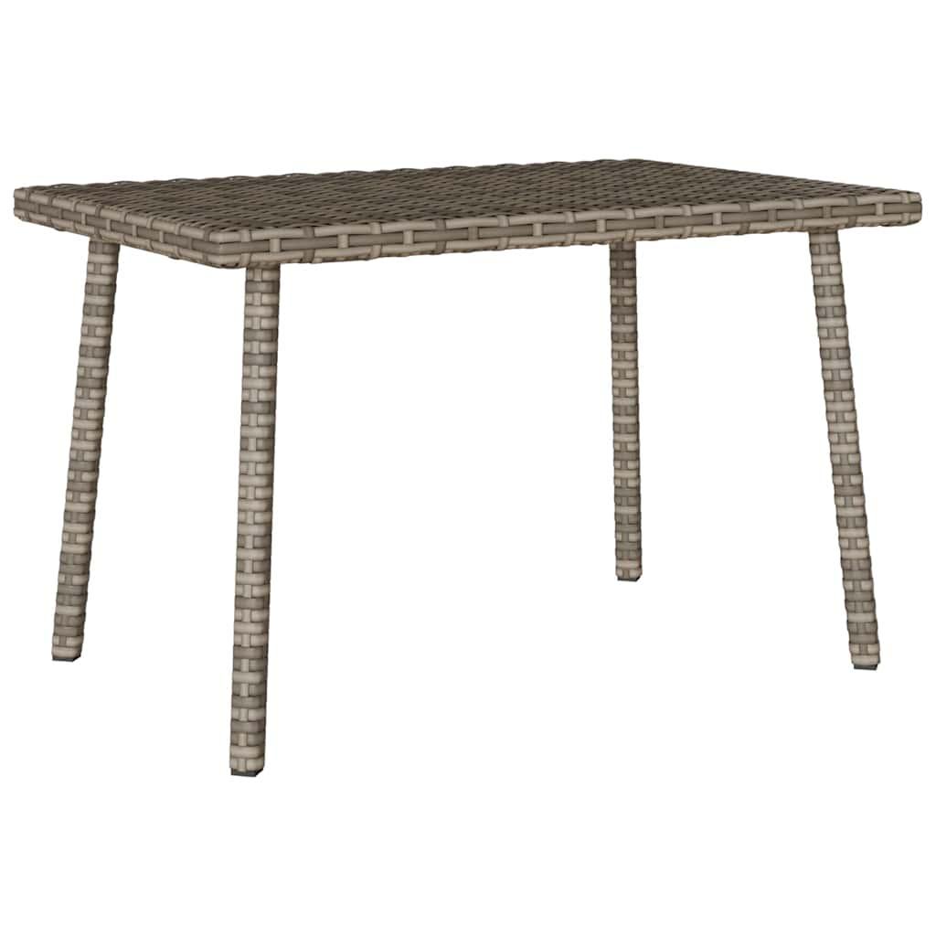 Havesofabord 60x40x37 cm firkantet polyrattan grå