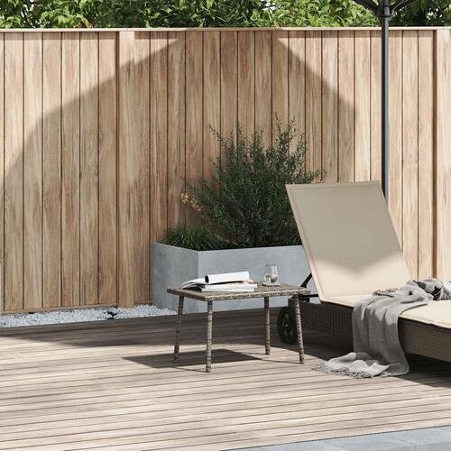Havesofabord 60x40x37 cm firkantet polyrattan grå
