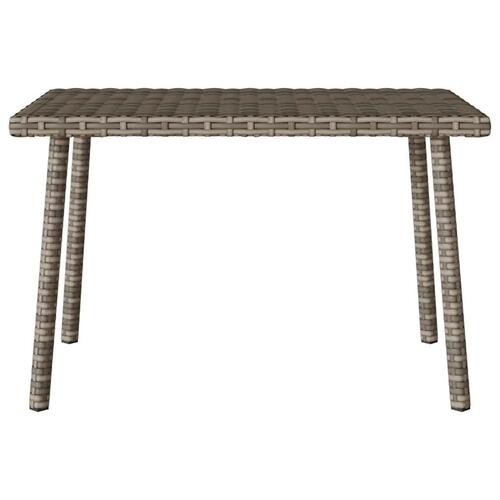 Havesofabord 60x40x37 cm firkantet polyrattan grå