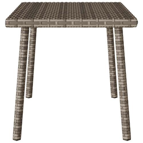 Havesofabord 60x40x37 cm firkantet polyrattan grå