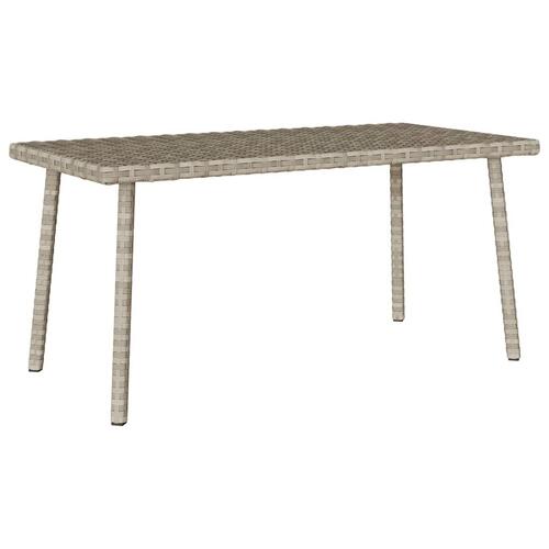 Havesofabord 80x40x37 cm firkantet polyrattan lysegrå