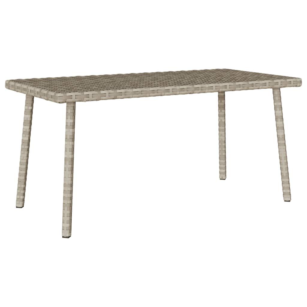 Havesofabord 80x40x37 cm firkantet polyrattan lysegrå