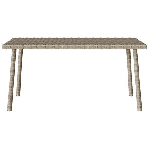 Havesofabord 80x40x37 cm firkantet polyrattan lysegrå