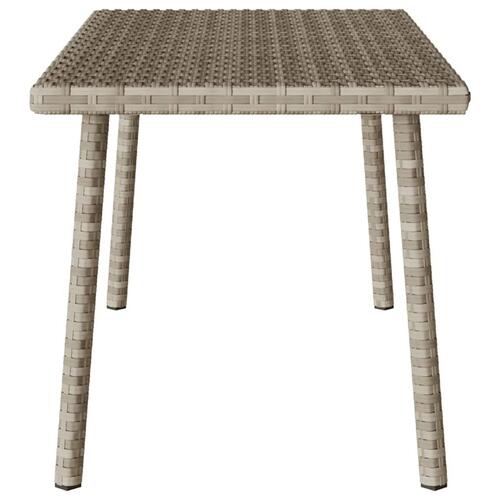 Havesofabord 80x40x37 cm firkantet polyrattan lysegrå