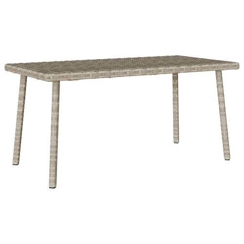 Havesofabord 80x40x37 cm firkantet polyrattan lysegrå