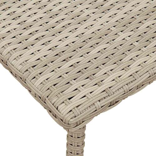Havesofabord 80x40x37 cm firkantet polyrattan lysegrå