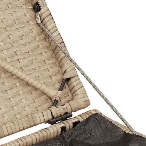 Havestole med hynder 2 stk. 40x40x43 cm polyrattan beige