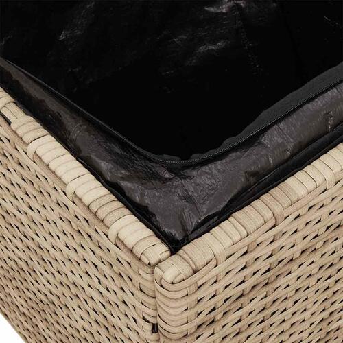Havestole med hynder 2 stk. 40x40x43 cm polyrattan beige
