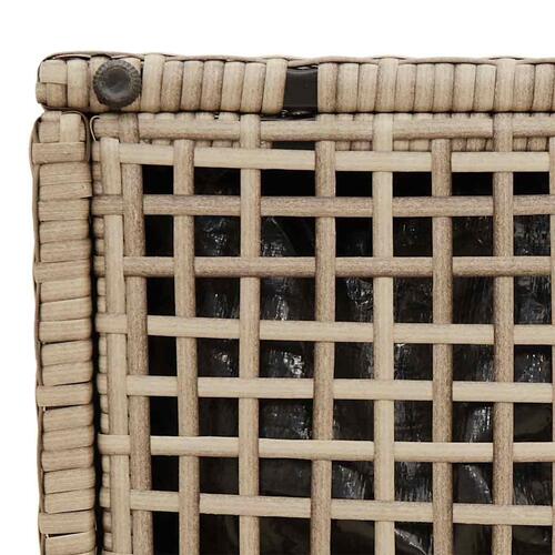 Havestole med hynder 2 stk. 40x40x43 cm polyrattan beige