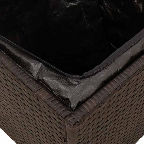 Havestole med hynder 2 stk. 40x40x43 cm polyrattan brun