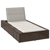 Solseng med flydende hynde polyrattan brun