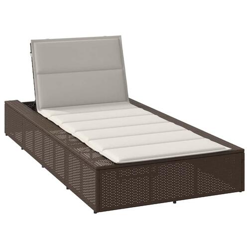 Solseng med flydende hynde polyrattan brun