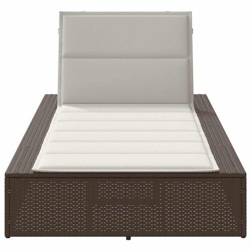 Solseng med flydende hynde polyrattan brun