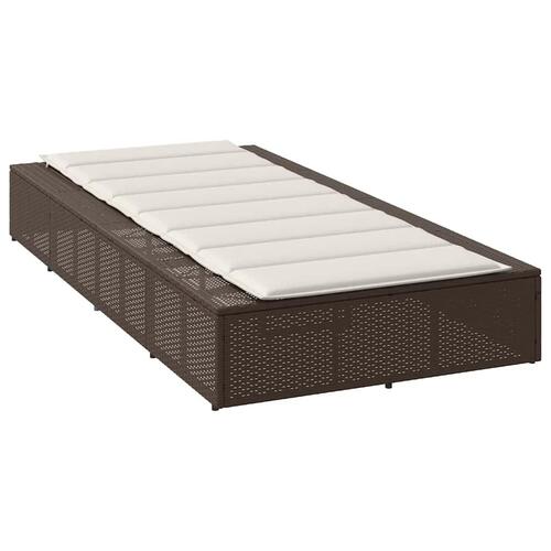 Solseng med flydende hynde polyrattan brun