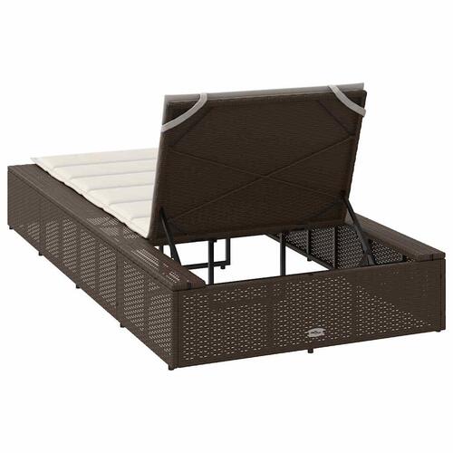 Solseng med flydende hynde polyrattan brun