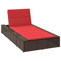 Solseng med flydende hynde polyrattan brun
