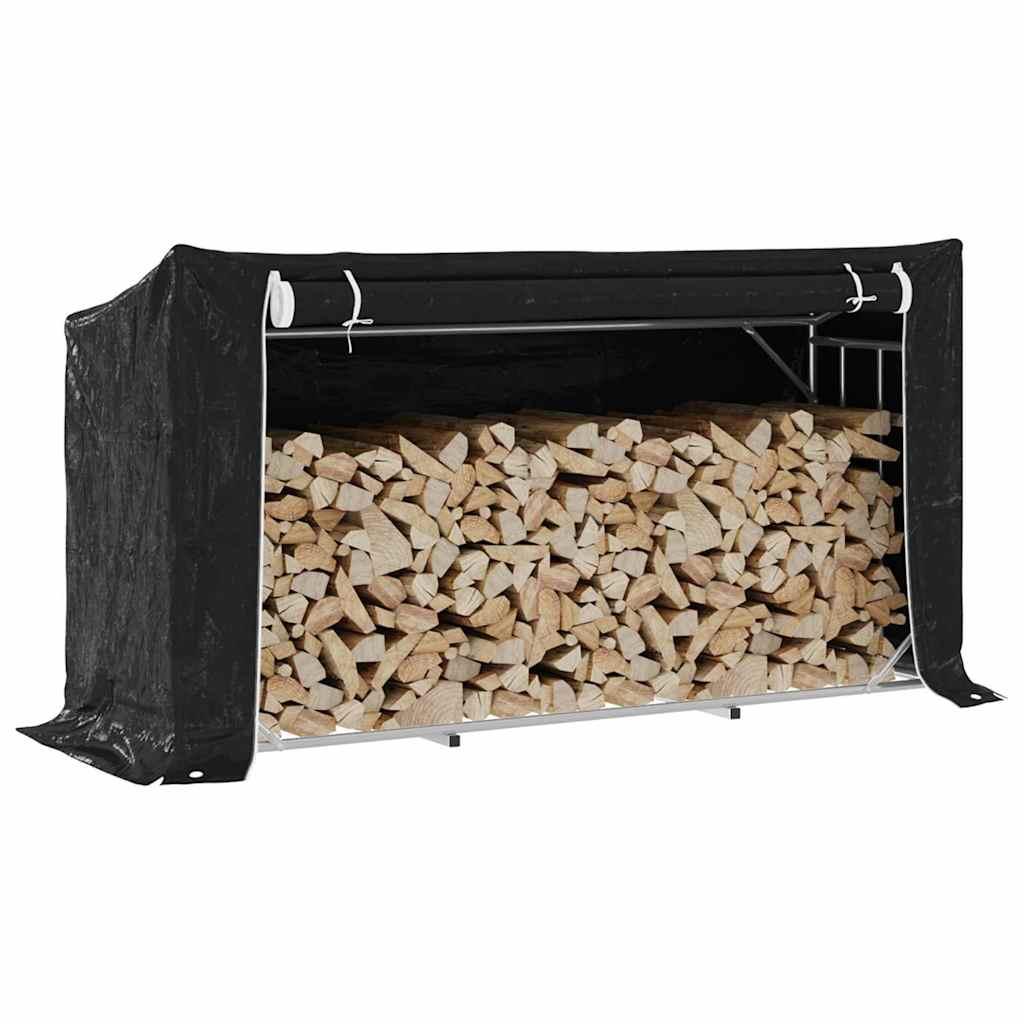 Brændestativ med regnslag 200,5x60,5x110,5 cm galvaniseret stål