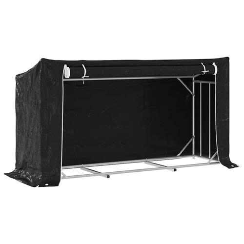 Brændestativ med regnslag 200,5x60,5x110,5 cm galvaniseret stål