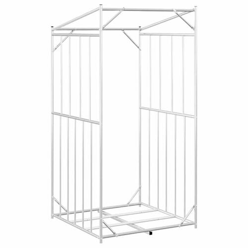 Brændestativ med regnslag 100x100x200 cm galvaniseret stål