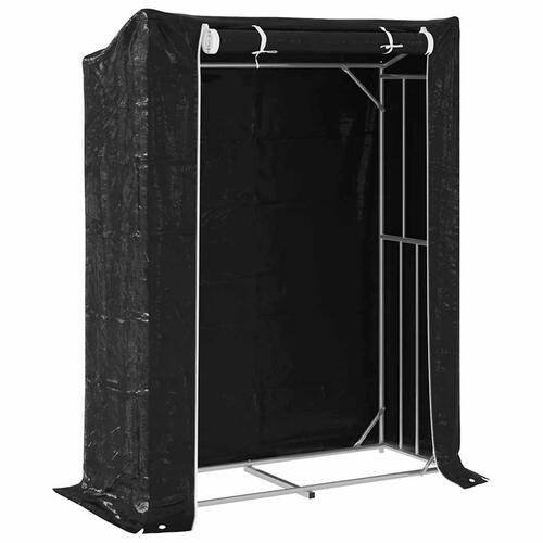 Brændestativ med regnslag 150x60x200 cm galvaniseret stål