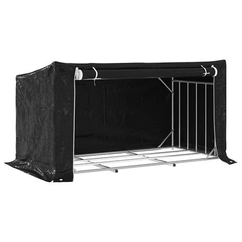 Brændestativ med regnslag 200,5x100,5x110,5cm galvaniseret stål