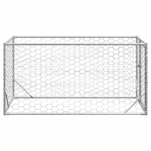 Udendørs hundegård med dør 2x1x1 m galvaniseret stål