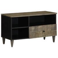 Tv-bord 80x33x46 cm massivt mangotræ sort