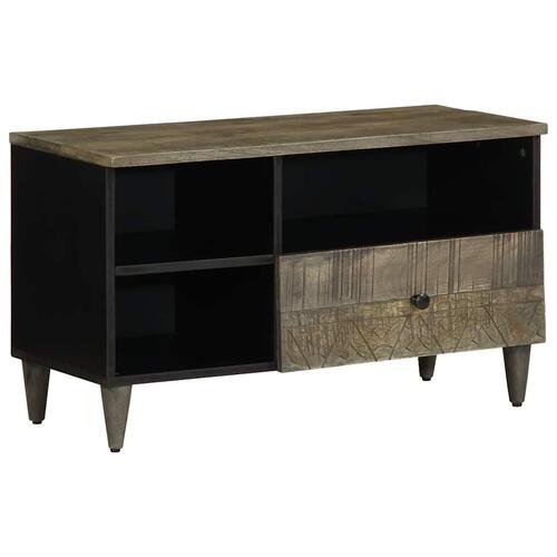 Tv-bord 80x33x46 cm massivt mangotræ sort