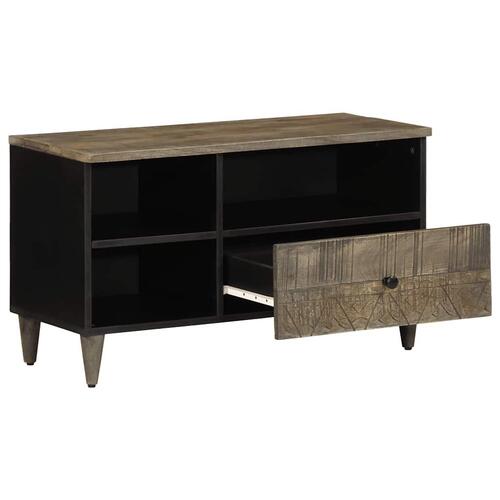Tv-bord 80x33x46 cm massivt mangotræ sort