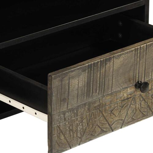 Tv-bord 80x33x46 cm massivt mangotræ sort