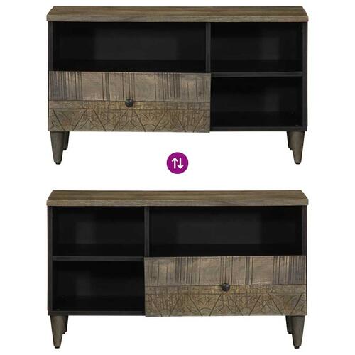 Tv-bord 80x33x46 cm massivt mangotræ sort