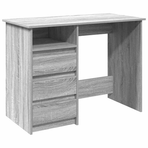 Skrivebord 102x50x75 cm konstrueret træ grå sonoma-eg