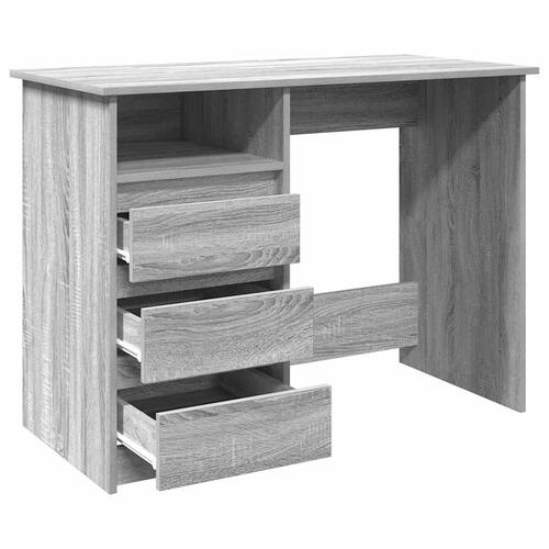 Skrivebord 102x50x75 cm konstrueret træ grå sonoma-eg