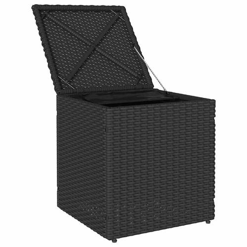 Havestole med hynder 2 stk. 40x40x43 cm polyrattan sort