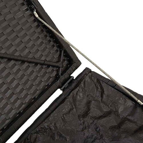 Havestole med hynder 2 stk. 40x40x43 cm polyrattan sort
