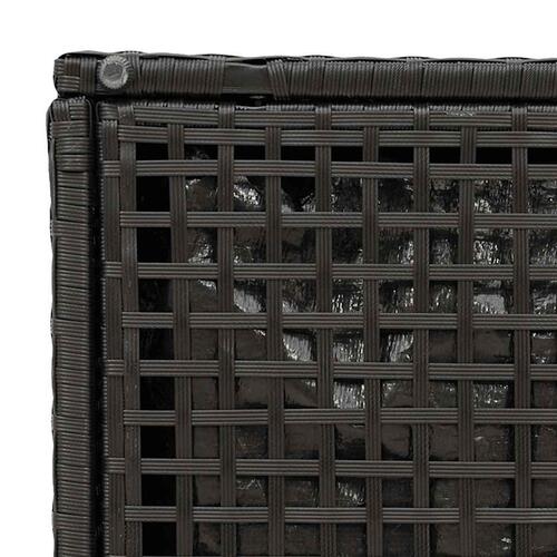 Havestole med hynder 2 stk. 40x40x43 cm polyrattan sort