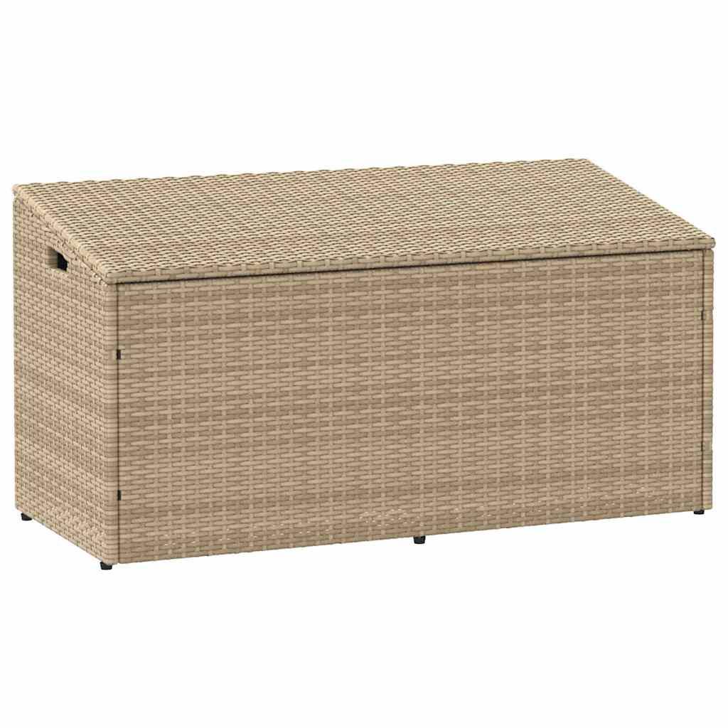 Opbevaringsboks til haven 110x50x58 cm polyrattan beige