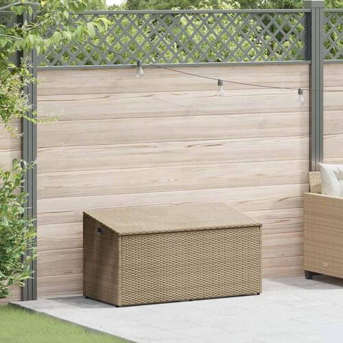 Opbevaringsboks til haven 110x50x58 cm polyrattan beige