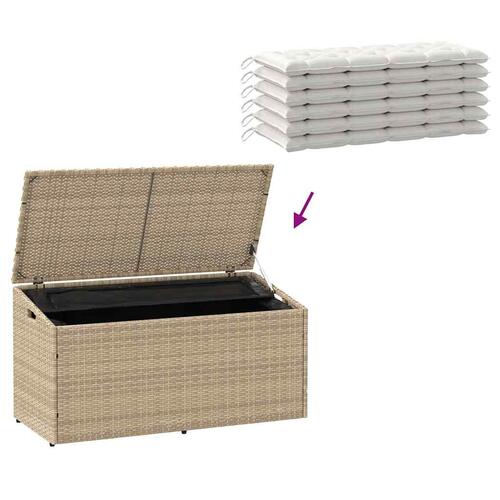Opbevaringsboks til haven 110x50x58 cm polyrattan beige
