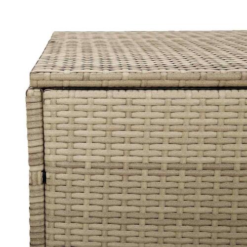 Opbevaringsboks til haven 110x50x58 cm polyrattan beige