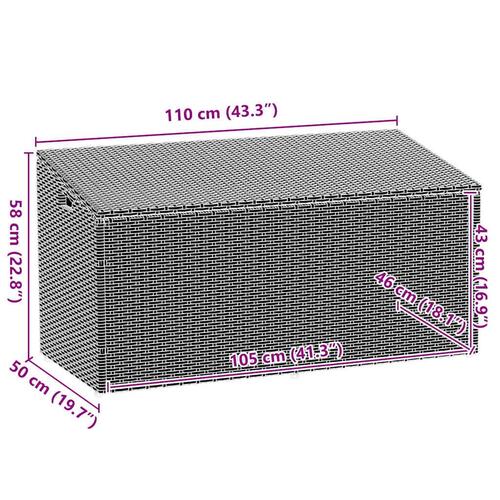 Opbevaringsboks til haven 110x50x58 cm polyrattan beige