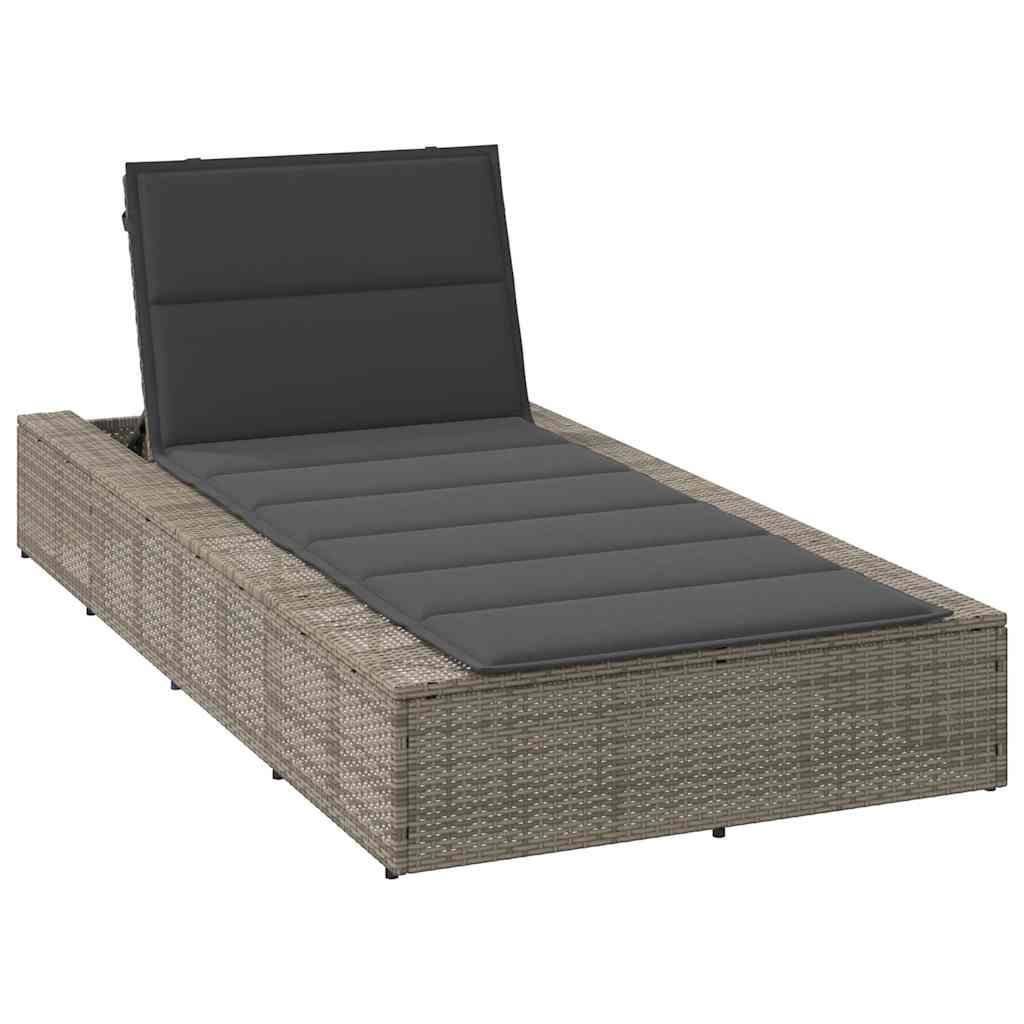 Solseng med flydende hynde polyrattan grå