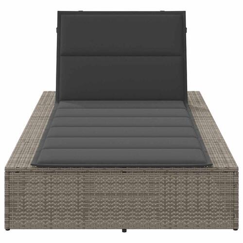 Solseng med flydende hynde polyrattan grå
